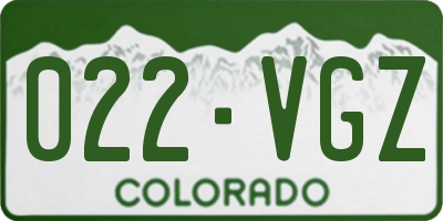 CO license plate 022VGZ