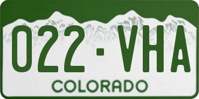 CO license plate 022VHA