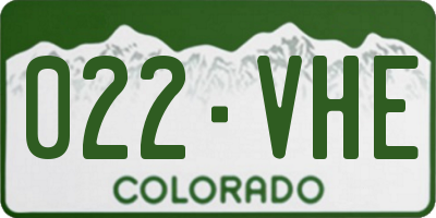 CO license plate 022VHE