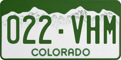 CO license plate 022VHM