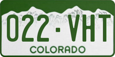 CO license plate 022VHT