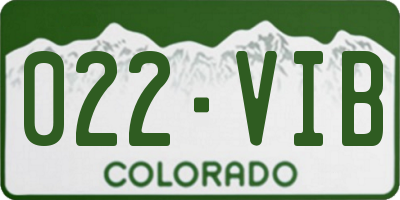 CO license plate 022VIB