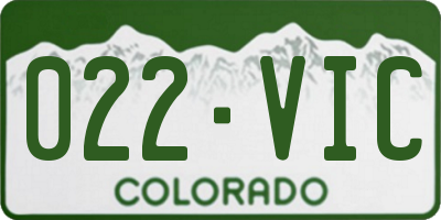 CO license plate 022VIC