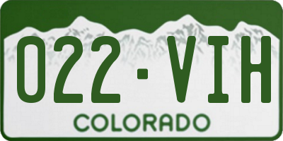 CO license plate 022VIH