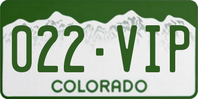 CO license plate 022VIP