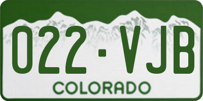 CO license plate 022VJB