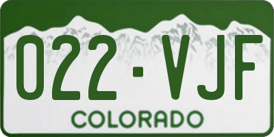 CO license plate 022VJF