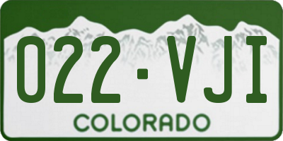 CO license plate 022VJI