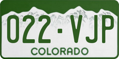CO license plate 022VJP