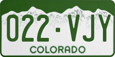CO license plate 022VJY