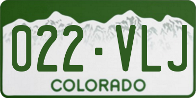 CO license plate 022VLJ