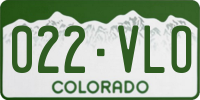 CO license plate 022VLO