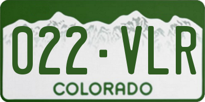 CO license plate 022VLR