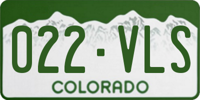 CO license plate 022VLS