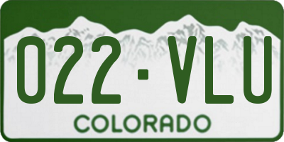 CO license plate 022VLU
