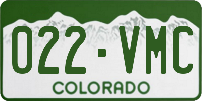 CO license plate 022VMC