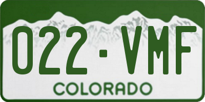 CO license plate 022VMF