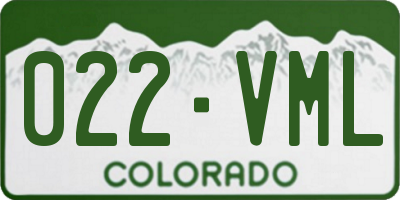 CO license plate 022VML