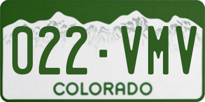 CO license plate 022VMV