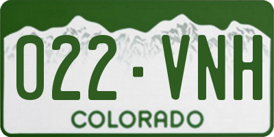 CO license plate 022VNH