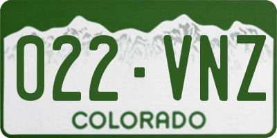 CO license plate 022VNZ