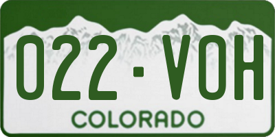 CO license plate 022VOH