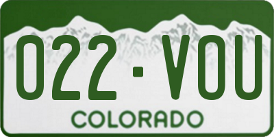 CO license plate 022VOU