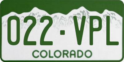 CO license plate 022VPL