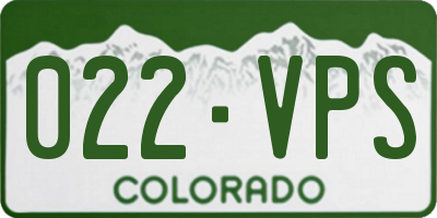 CO license plate 022VPS