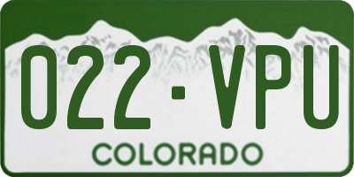 CO license plate 022VPU