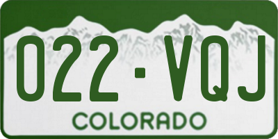 CO license plate 022VQJ