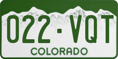 CO license plate 022VQT