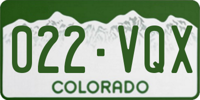CO license plate 022VQX