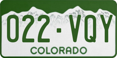 CO license plate 022VQY