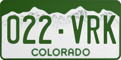CO license plate 022VRK