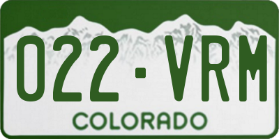 CO license plate 022VRM