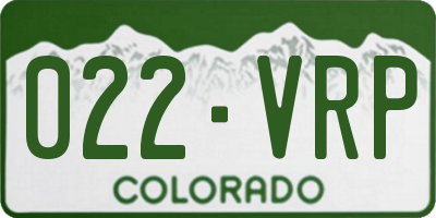 CO license plate 022VRP