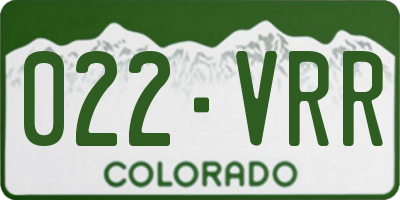 CO license plate 022VRR