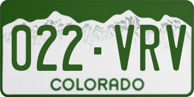 CO license plate 022VRV