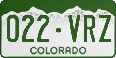 CO license plate 022VRZ