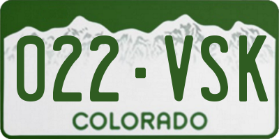 CO license plate 022VSK