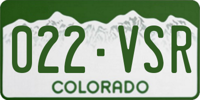 CO license plate 022VSR