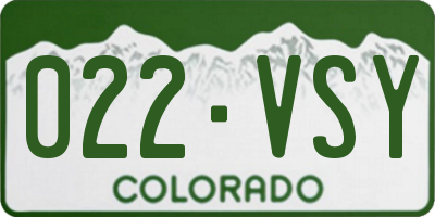 CO license plate 022VSY