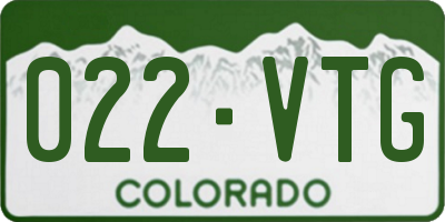 CO license plate 022VTG