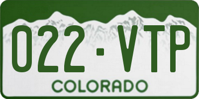 CO license plate 022VTP
