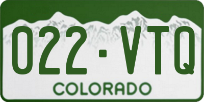 CO license plate 022VTQ