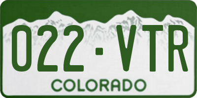 CO license plate 022VTR