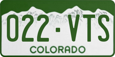 CO license plate 022VTS
