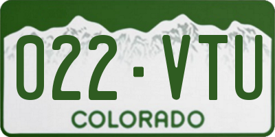 CO license plate 022VTU