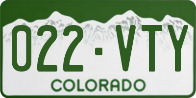 CO license plate 022VTY